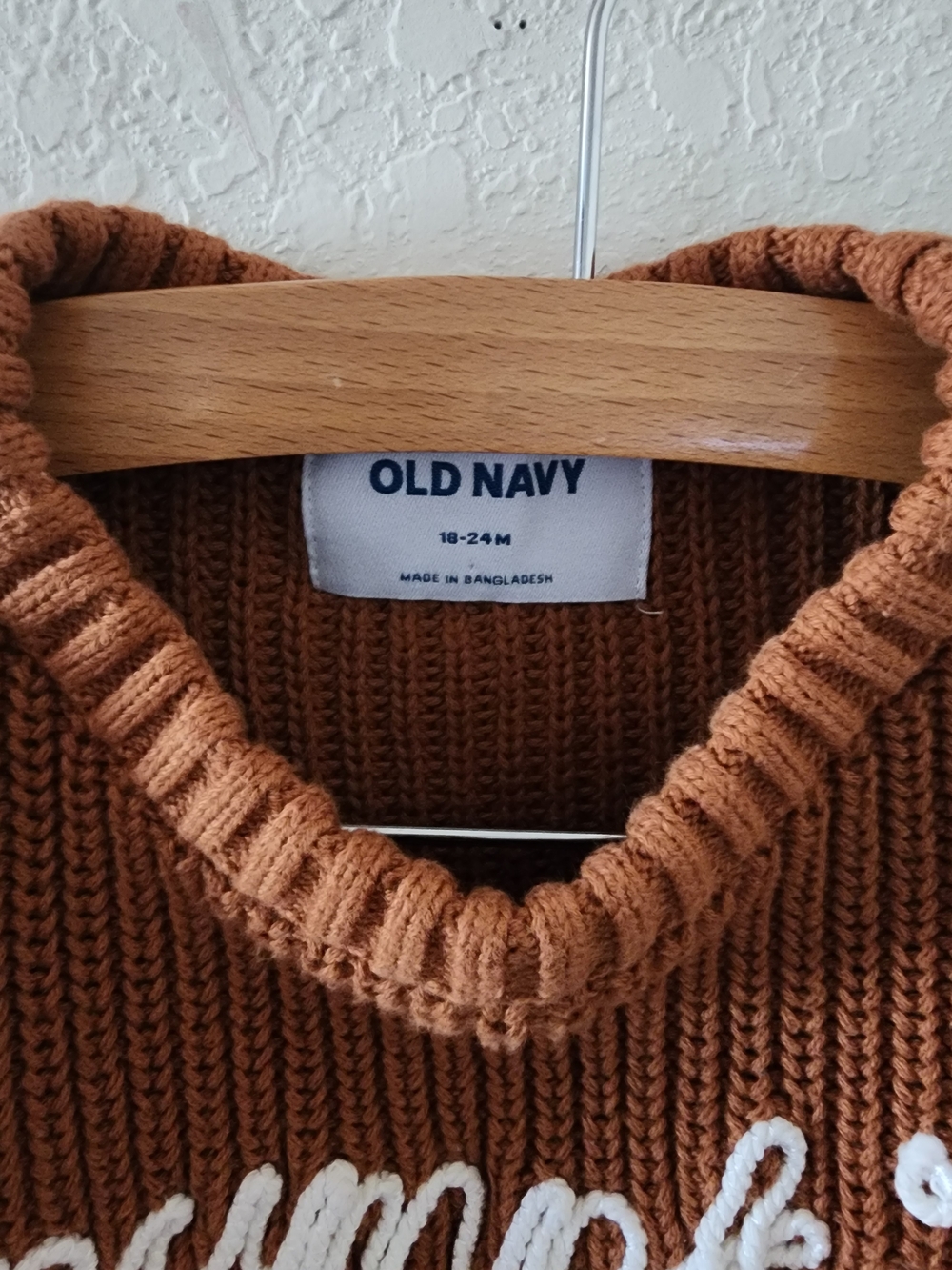 Old Navy Pumpkin Script Knit Sweater - Rust - Picture 2 of 5